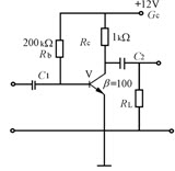 计算题：如图所示单电源供电的基本放大电路，各元件参数如图所示，试估算该放大器的静态工作点。
