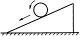 如图所示，三棱柱重P，放在光滑的水面上，重Q的匀质圆柱体静止释放后沿斜面做纯滚动运动，则该系统在运动