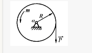 如图所示轮子O点为固定铰支座约束，受力和力偶矩为m的力偶作用而平衡，下列说法正确的是（）。