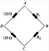 图示四种应变片的布置和连接，应变片R1=R2，K1=K2。对消除温度效应而言，哪一种布置是不正确的（
