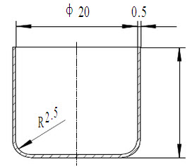 计算题：如图所示圆筒引伸件，求引伸系数m=？（材料黄铜带H62-M厚0.5mm）已知修边量Δh=3m