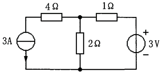 图示电路中3V电压源吸收功率P 等于() 