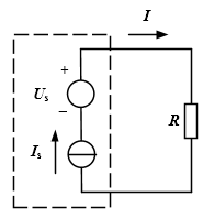 在图4所示电路中，对负载电阻R而言，点划线框中的电路可用一个等效大电源代替，该等效电源是（）。  图