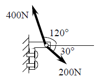 求图中作用在托架上的合力FR（）？ 