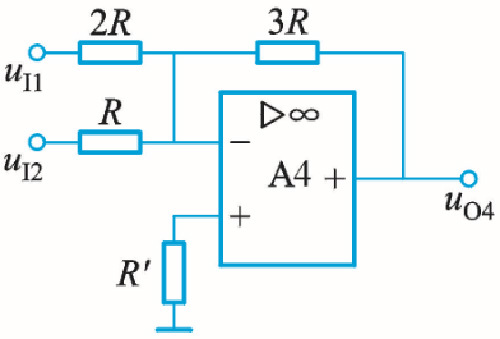 在下图所示电路中，当=1V，=2V时，输出为（）。 