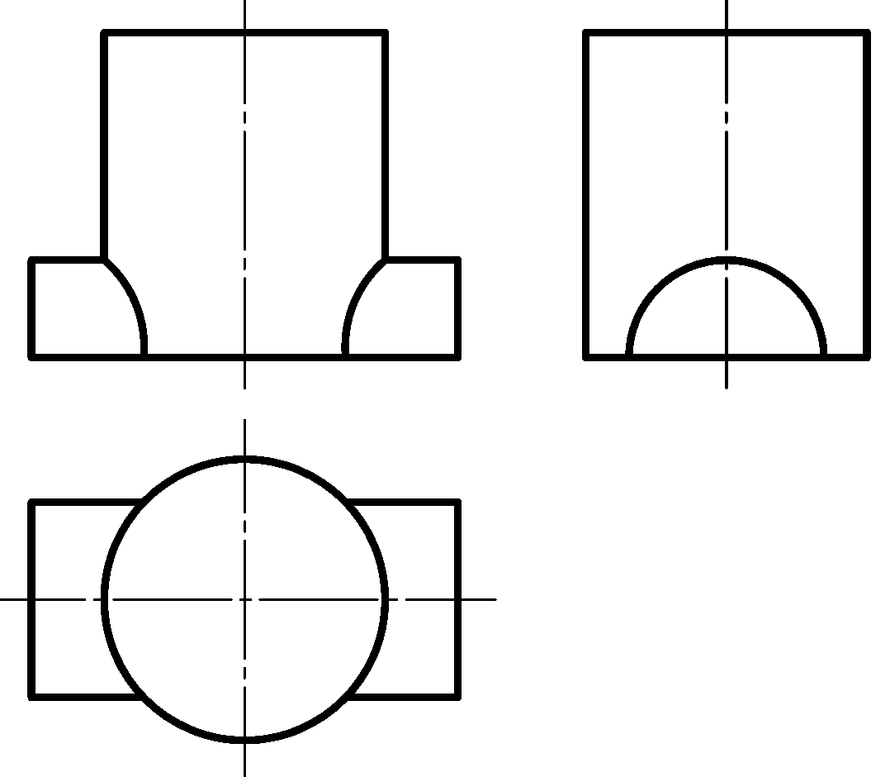 圆柱与半球相贯三视图图片