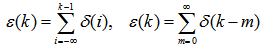 单位阶跃序列ε（k)与单位脉冲序列δ（k)的关系为（）。