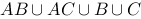 A，B，C是三个随机事件，下列哪个事件表示“A，B，C至少有两个事件发生”.