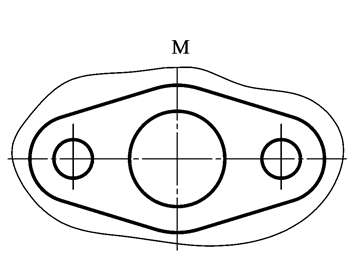 根据主视图和俯视图，判断正确的底板局部视图是（）。A、B、C、D、（空白）