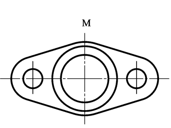 根据主视图和俯视图，判断正确的底板局部视图是（）。A、B、C、D、（空白）