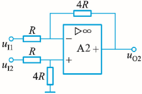 在下图所示电路中，当=1V，=2V时，输出为（）。 