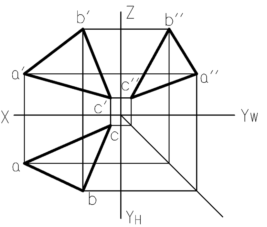 根据平面abc的两面投影完成侧面投影正确的是图