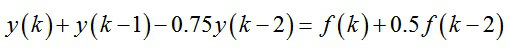 已知某LTI离散系统，输入，其零状态响应为，则系统的差分方程是（）。