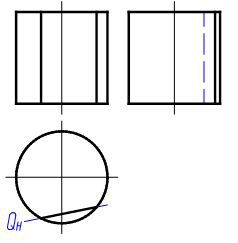 平面q与圆柱体表面上的截交线正确的三视图是