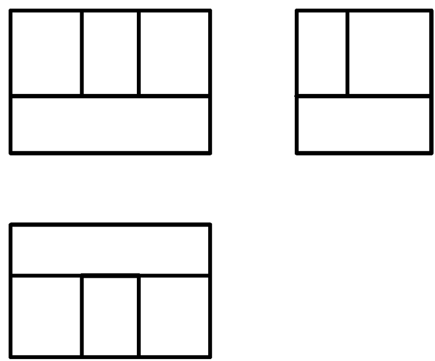下面立体图所示物体，其正确的三面投影图是（）。 A、B、C、D、（空白）