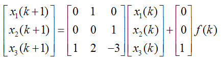 已知离散系统的差分方程如下，该系统的状态方程是（）。 