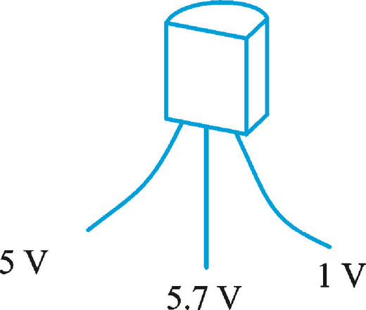 某三极管工作在放大状态，其引脚电位如下图所示，则该管是（）。 