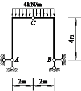 图示三铰刚架支座A的水平反力为()。 