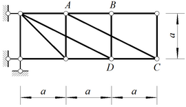 荷载[图]沿图示桁架的上弦或下弦移动，杆件AC的轴力影...荷载沿图示桁架的上弦或下弦移动，杆件AC