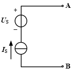 图1（a）所示电路中，已知=4V，=2A，用图1（b）所示的理想电流源代替图1（a）所示电路，则等效