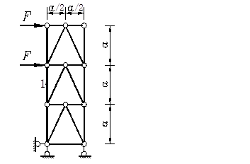 图示桁架结构中杆1的轴力为 