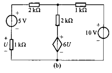 4-2：应用叠加定理求U。 [图]...4-2：应用叠加定理求U。 