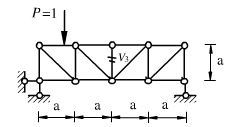 作图示桁架杆件V3的内力影响线。 [图]...作图示桁架杆件V3的内力影响线。 