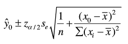 对于一元线性回归模型，对x的一个给定值x0，y的平均值的置信区间和个别值的预测区间分别为