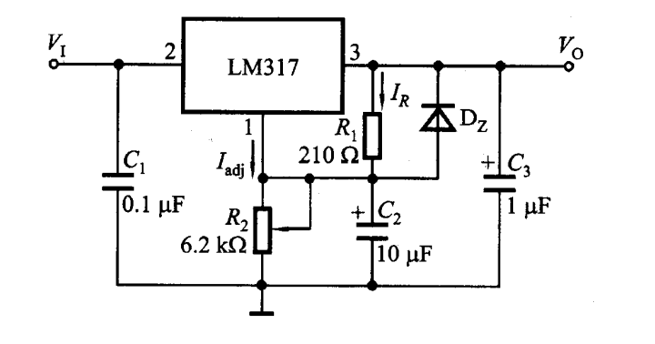 2.图2是由LM317组成输出电压可调的典型电路，当[图]时，...2.图2是由LM317组成输出电