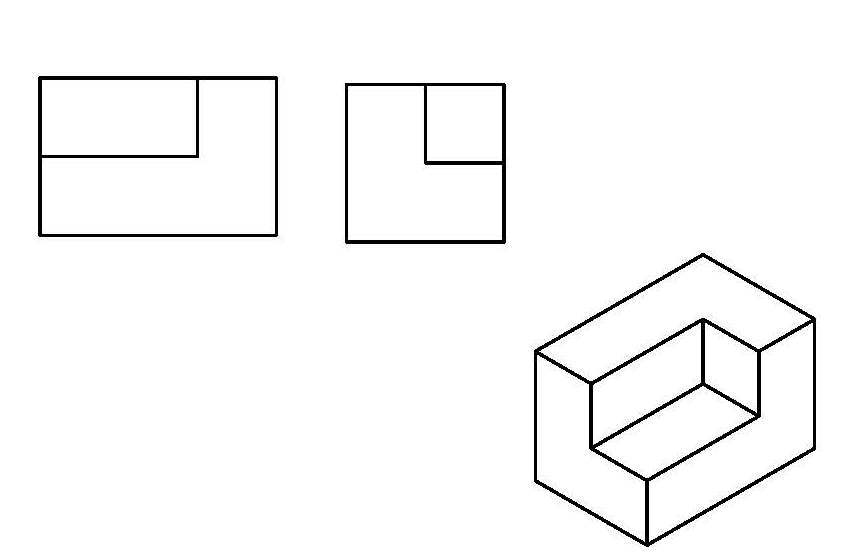 根据物体的两个视图及立体图，补画第三视图。 [图]...根据物体的两个视图及立体图，补画第三视图。 