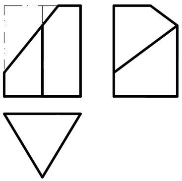 下列三棱柱被切割后的三视图中，哪个视图中存在有错误？