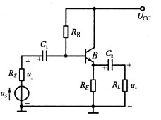 放大电路如图所示，其输入电阻ri的正确表达式是（)。A．Rs＋[rbe＋（1＋β)RE]∥RBB．（
