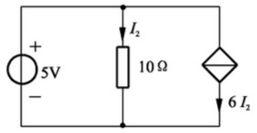 图中电路中受控电流源的电流的大小为 A。 [图]...图中电路中受控电流源的电流的大小为 A。 
