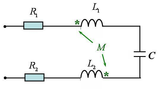 如图所示电路中，已知L1=6H，L2=4H，L1与L2反向串联时谐振频率为顺向串联时谐振频率2倍，则