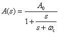 如图所示电路，一阶低通滤波电路的传递函数为（）。 