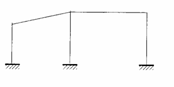 图示结构，用位移法求解，有三个结点角位移和二个结点线位移未知数。 