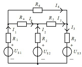 各支路电流的参考方向如图所示， 列写出用支路电流法求解各未知支路电流时所需要的独立方程。 