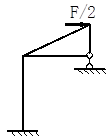 图a对称结构（各杆刚度均为EI）可以简化为图b结构（各杆刚度均为EI）计算。   （a) （b)