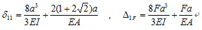图（a）所示组合结构，取图（b）为其力法计算基本系，则δ11，Δ1F分别为 