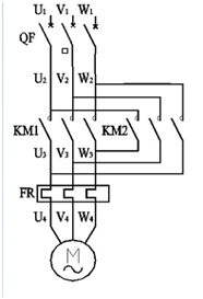 [图]关于电机正反转主电路说法正确的是 。A、A：KM1、KM2...        关于电机正反转