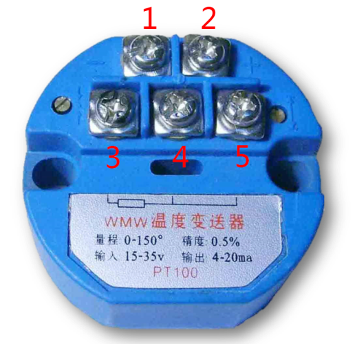 对于图中的变送器三线制pt100热电阻接在