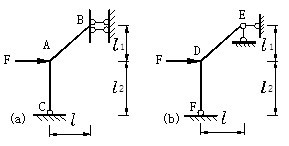 图示两结构（各杆EI=常数）中杆端弯矩有（）