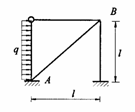 图示结构（不计轴向变形）AB杆轴力为：（EI=常数） 
