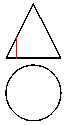 如下图，圆锥被侧平面切割后，截交线的空间形状是： 