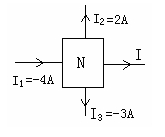 下图所示为部分电路，N为含源网络，则电流I为（）。 