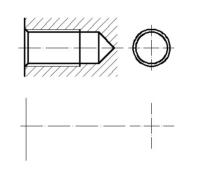 分析下列螺纹孔画法中的错误,在下方指定位置画出正确的图形。 