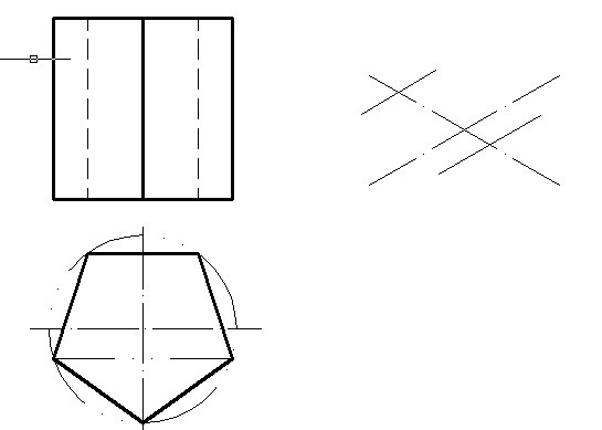 根据五棱柱的两个视图，用坐标法画出其正等轴测图（采用简化变形系数） 