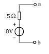 下图所示端口网络的戴维宁等效电路是（）。 