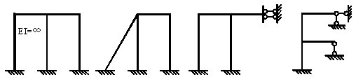 图示各结构中，除特殊注明外，各杆ＥＩ＝常数，其中不能直接用力矩分配法计算的结构是图（）  （A） （