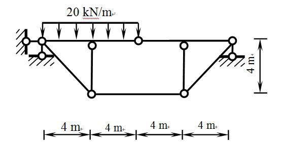 试作图示组合结构的弯矩图，并[图]求出桁架杆轴力。...试作图示组合结构的弯矩图，并求出桁架杆轴力。